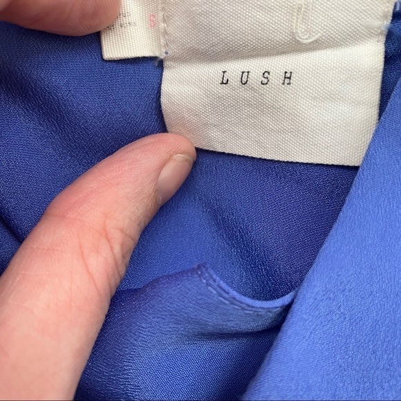 LUSH Blue Silk Blend Ruffle Swinger Dress - Picture 5 of 6